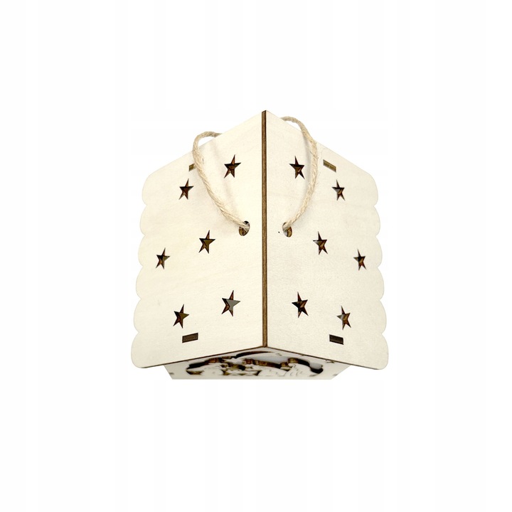Lampion na Roraty lampion Adwentowy drewniany Lampion + LED Piękne Gwiazdki