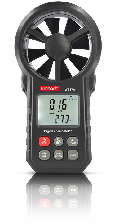 ANEMOMETR WIATROMIERZ POMIAR PRĘDKOŚCI POWIETRZA MIERNIK WIATRU TEMPERATURY