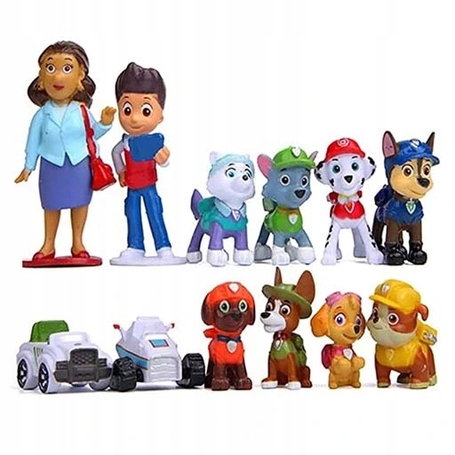 PSI PATROL PIESKI ZESTAW 10 FIGUREK I 2 POJAZDY + SASZETKA PSI PATROL