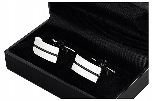 STALOWE SPINKI + PUDEŁKO Metalowa Spinka Męska do Mankietów Koszul GREG D54