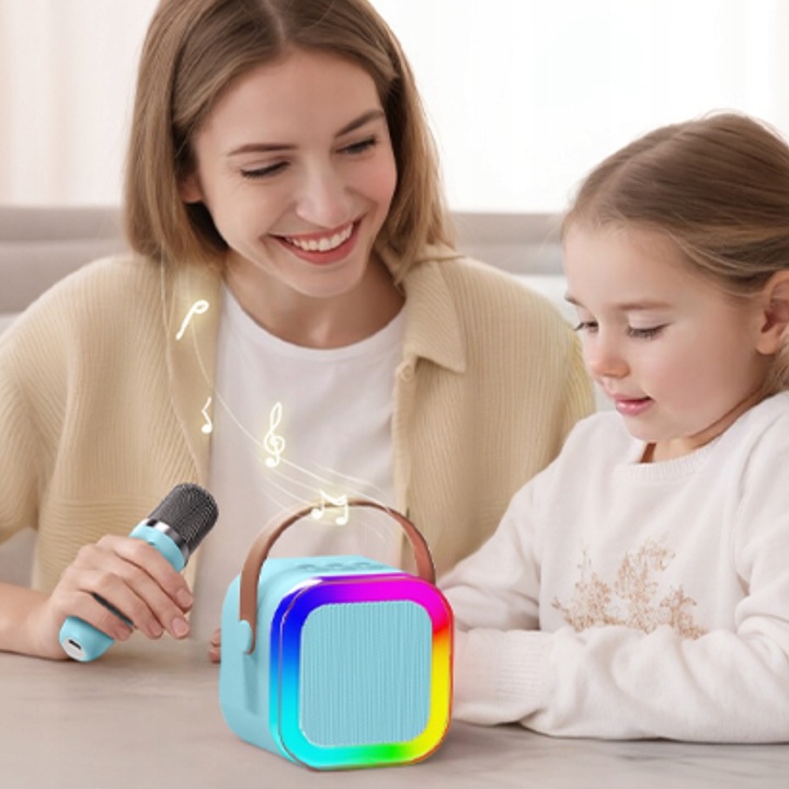 ZESTAW KARAOKE 2 MIKROFONY + GŁOŚNIK BEZPRZEWODOWY BLUETOOTH SUPER DŹWIĘK