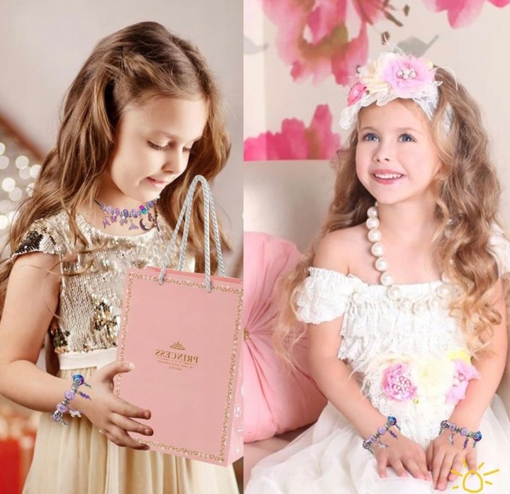 ZESTAW DO ROBIENIA NASZYJNIKÓW BRANSOLETEK KREATYWNY PREZENT DLA DZIECI