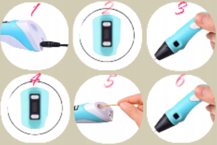 Długopis 3D Zestaw dla Dzieci Drukarka 3 D Pen Magiczny + 210 metrów Wkłady