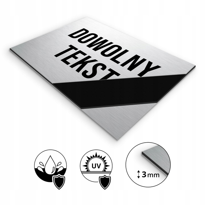 TABLICZKA INFORMACYJNA TWÓJ DOWOLNY NAPIS TEKST NADRUK DIBOND 40x30cm
