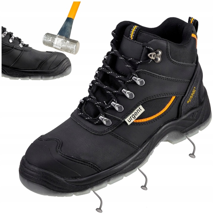 Buty robocze męskie skórzane Wodoodporne Antyprzebiciowe z Noskiem Kompozyt