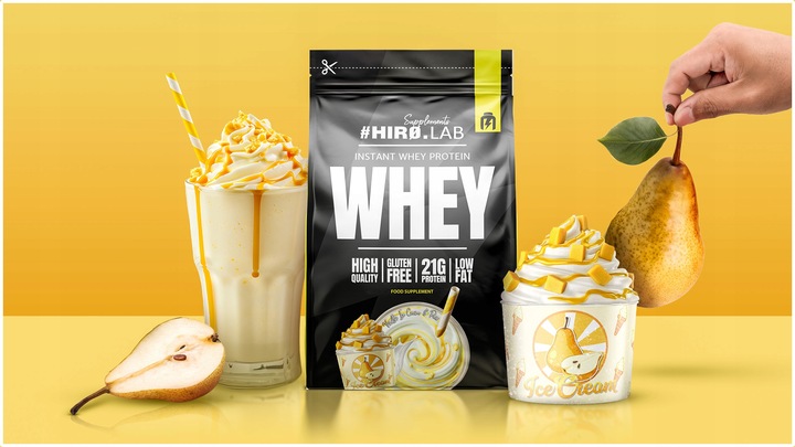 Białko koncentrat serwatkowe WPC 750 g Instant Whey Protein Gruszka Hiro