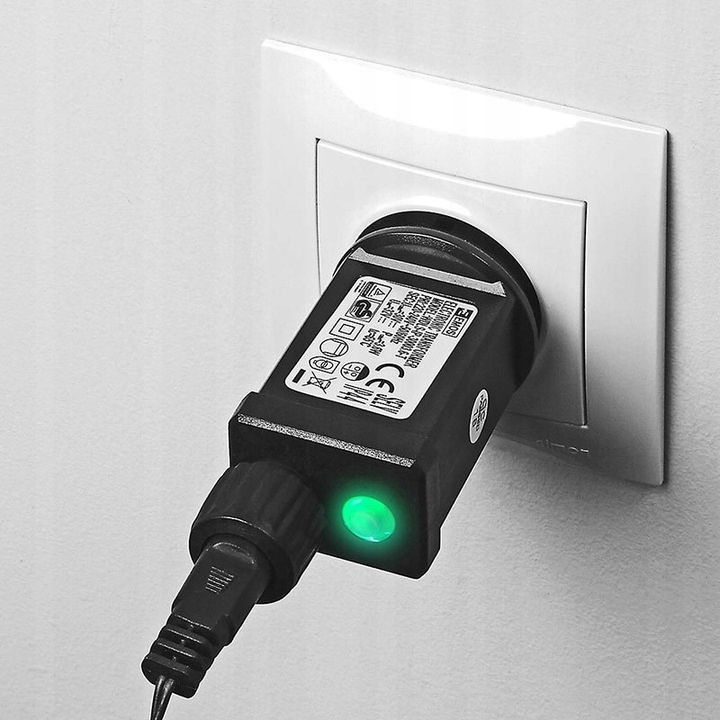 LAMPKI choinkowe świąteczne TIMER ciepły biały 12m