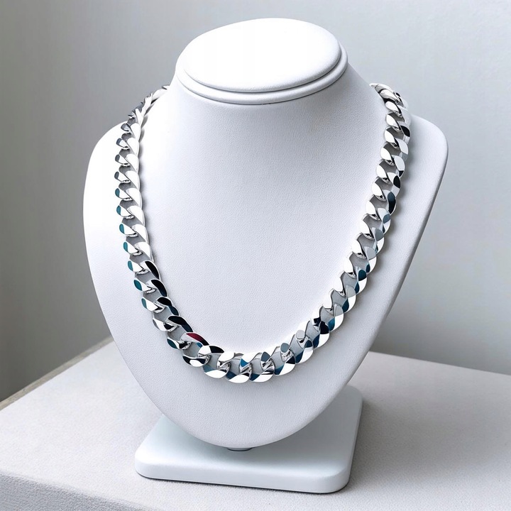 Łańcuszek SREBRNY Męski GRUBY 9mm Łańcuch Pancerka SREBRO 925 PEŁNY