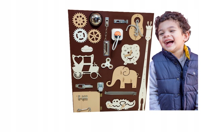 Tablica Manipulacyjna Sensoryczna edukacyjna xxl eko tablica w stylu boho