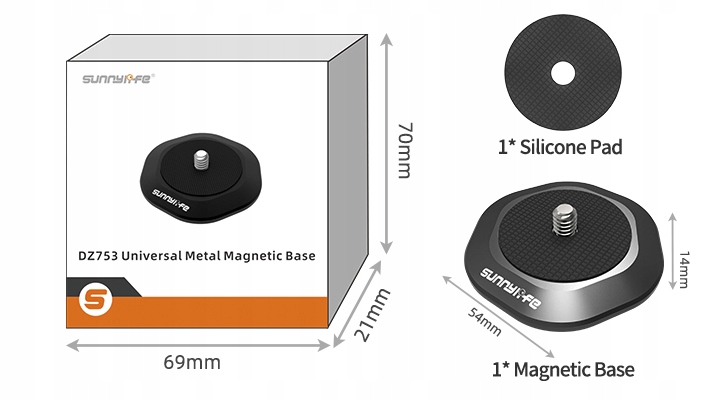 Mocny Uchwyt Magnetyczny Neodymowy Mocowanie Gwint 1/4 do DJI Osmo Pocket 3