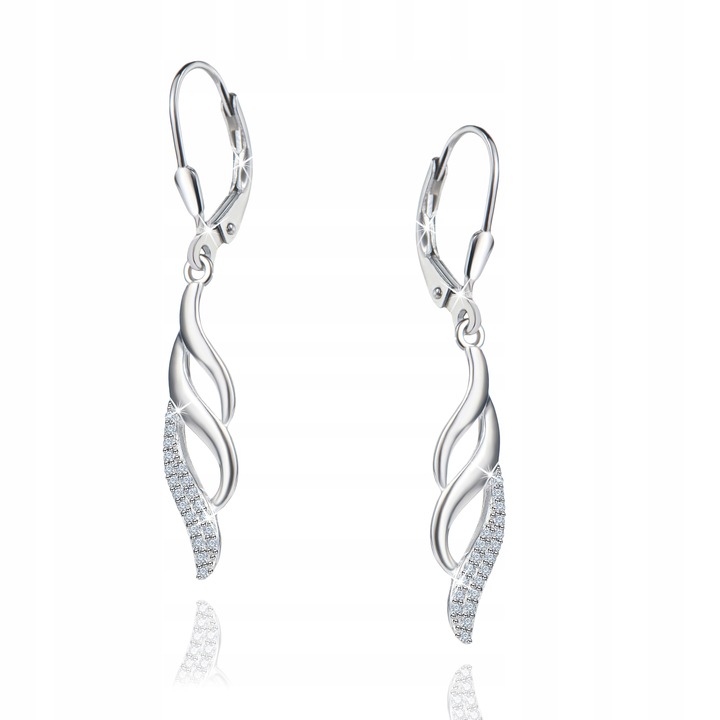 Srebrne kolczyki srebro długie wiszące kolczyki srebro rodowane oryginalne