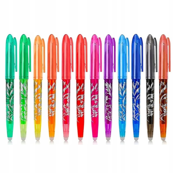 12 ZMAZYWALNE DŁUGOPISY KOLOROWE ZESTAW DO BUDŻETOWANIA PRZYBORÓW SZKOLNYCH