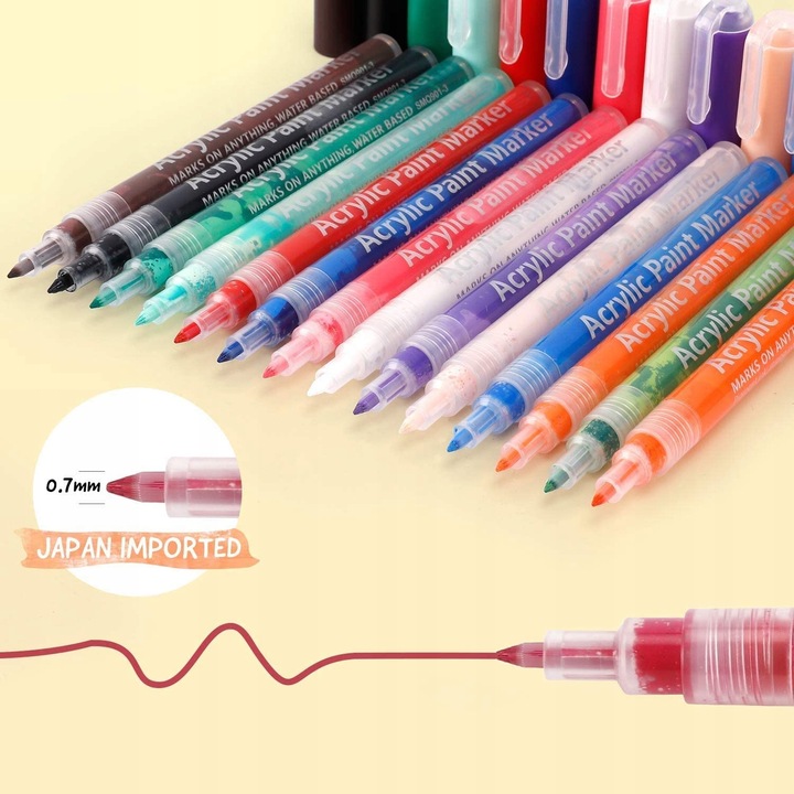 Pisaki Flamastry Mazaki AKRYLOWE Markery Art 0,7mm