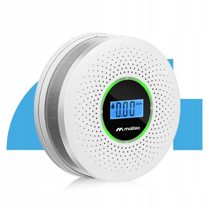 CERTYFIKOWANY CZUJNIK CZADU DYMU TLENKU WĘGLA SAFESENSOR BEZPRZEWODOWY 2w1