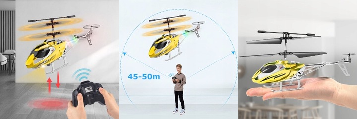 HELIKOPTER ZDALNIE STEROWANY SAMOLOT RC NA PILOT PREZENT ŚMIGŁOWIEC Z LED