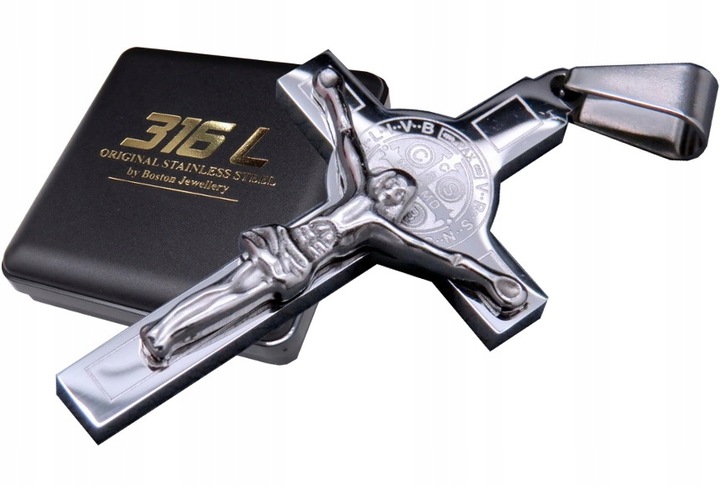 SREBRNY KRZYŻ KRZYŻYK NA ŁAŃCUSZEK STAL SZLACHETNA