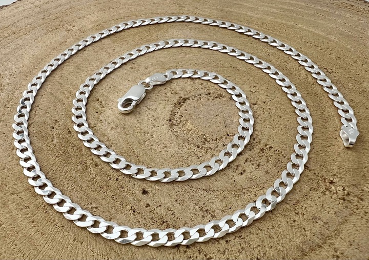 SREBRNY MĘSKI OKAZAŁY ŁAŃCUSZEK PANCERKA 045/55cm DLA NIEGO SREBRO 925