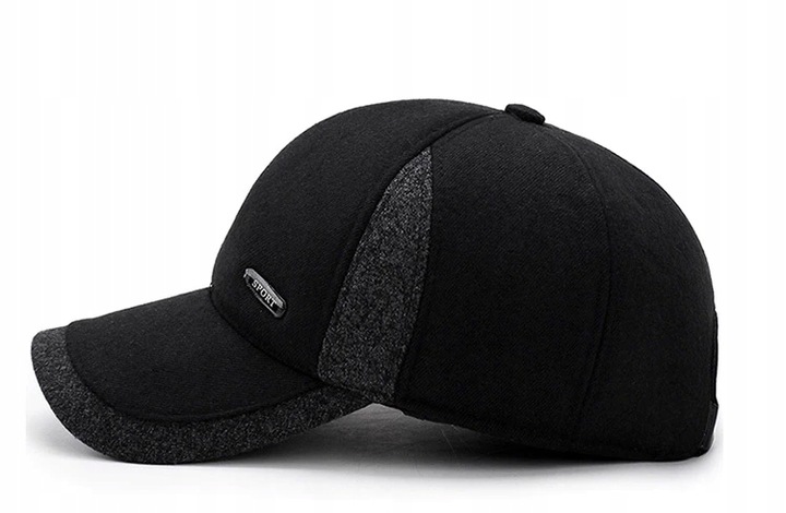 CZAPKA ZIMOWA MĘSKA Z DASZKIEM CIEPŁA CHOWANE NAUSZNIKI NA ZIMĘ MODNA