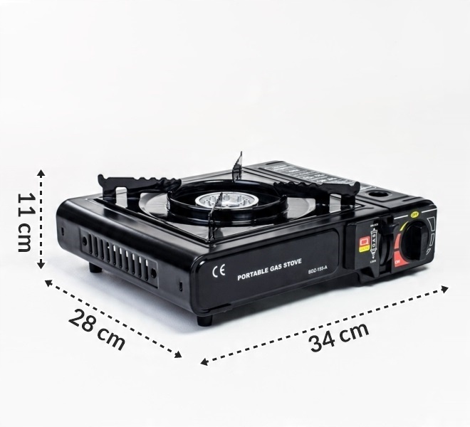 Kuchenka turystyczna gazowa 2w1 z reduktorem na butle walizka iskrownik