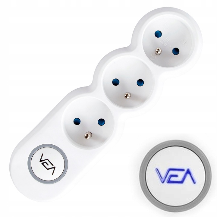 PRZEDŁUŻACZ ELEKTRYCZNY SIECIOWY MOCNY GRUBY UZIEMIENIE 3 GNIAZDA 3 M