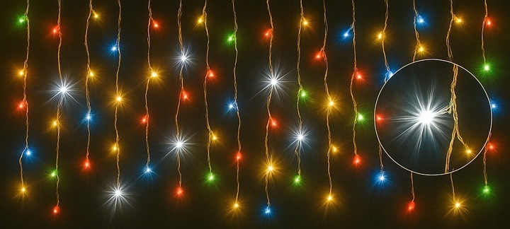 Lampki LED 1000 Kurtyna Świetlna Sople ZEWNĘTRZNE Girlanda multikolor