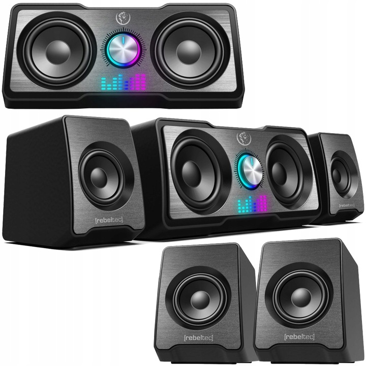 Głośniki REBELTEC Rock 2.1 LED RGB czarny