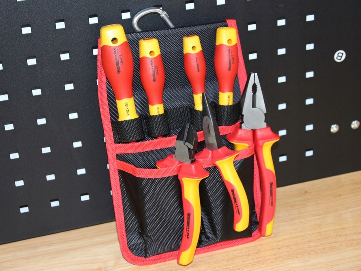 Zestaw narzędzi izolowanych / Kieszeń z narzędziami izolowanymi 1kV 7szt