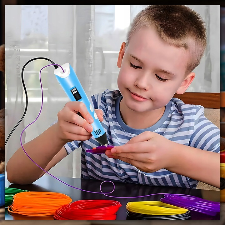 DŁUGOPIS 3D DRUKARKA MAGICZNY PEN DLA DZIECI ZESTAW + 10 METRÓW WKŁADU