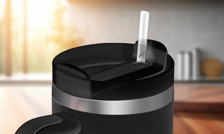 KUBEK TERMICZNY ZE SŁOMKĄ TERMOS Z UCHWYTEM NA HERBATĘ KAWĘ SZCZELNY 1200ML