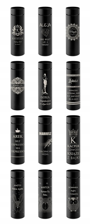 Kubek Termiczny z Grawerem Wyświetlacz 450ml Termos z Zaparzaczem na Kawę