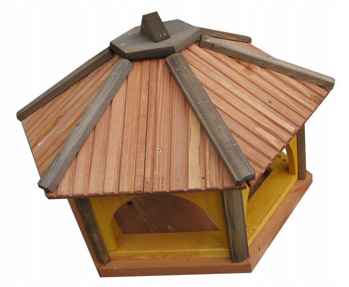 Duży karmnik dla ptaków z drewna do ogrodu K60 XXL