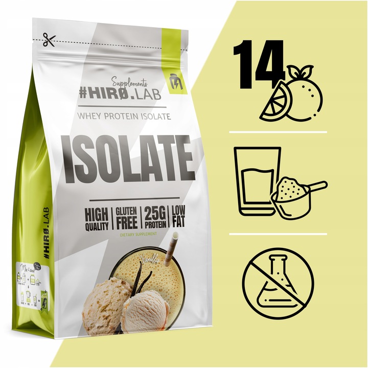 Izolat Białka BIAŁKO 700 g wpi Whey Protein Isolate wanilia ISO Hiro
