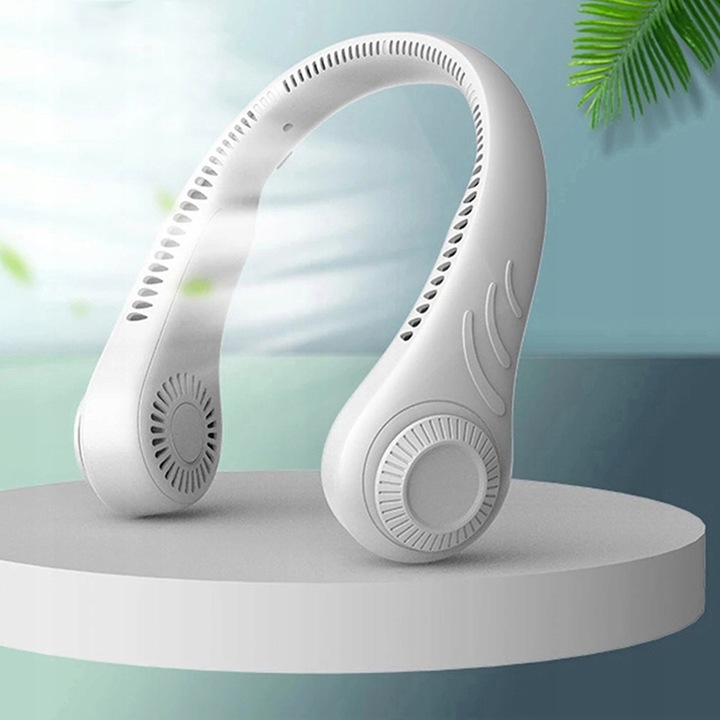 PRZENOŚNY WENTYLATOR NA SZYJĘ MINI BEZŁOPATKOWY CHŁODZIARKA AKUMULATOROWY