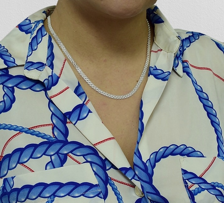 Naszyjnik Srebrny Bismark Diamentowany 4,60 mm pr 925 Grawer Gratis