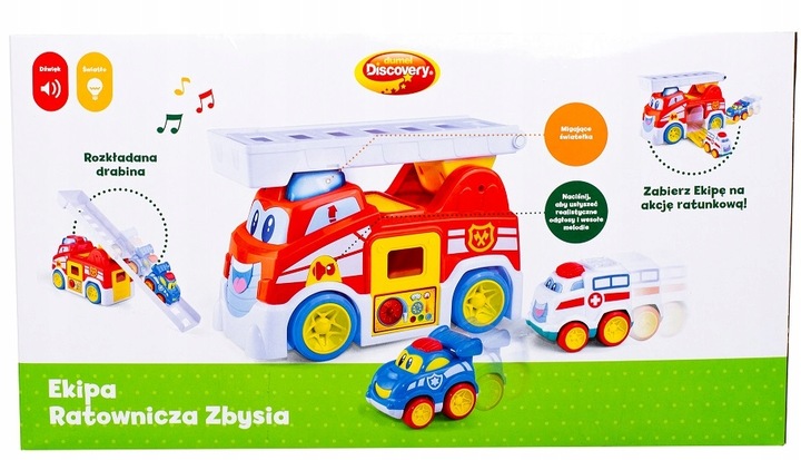 Dumel EKIPA RATOWNICZA ZBYSIA INTERAKTYWNY WÓZ STRAŻ POŻARNA i 2 AUTKA