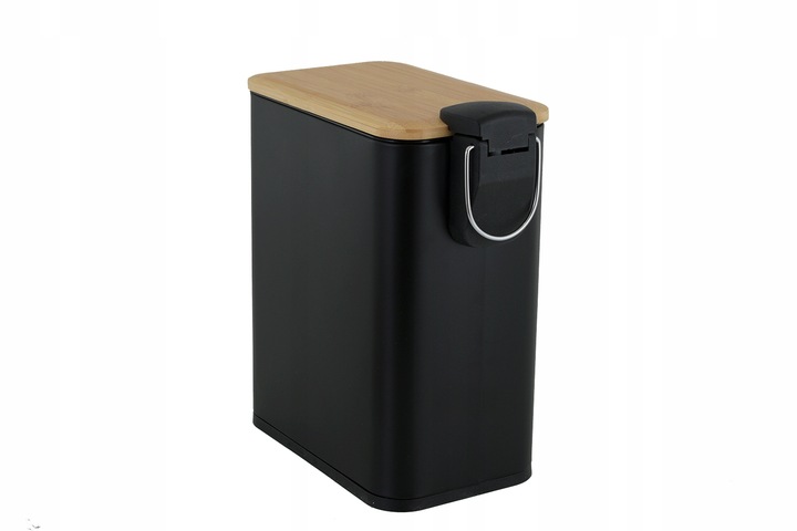 Kosz na śmieci łazienkowy 5l bambus WOLNY OPAD do łazienki WC czarny kuchni