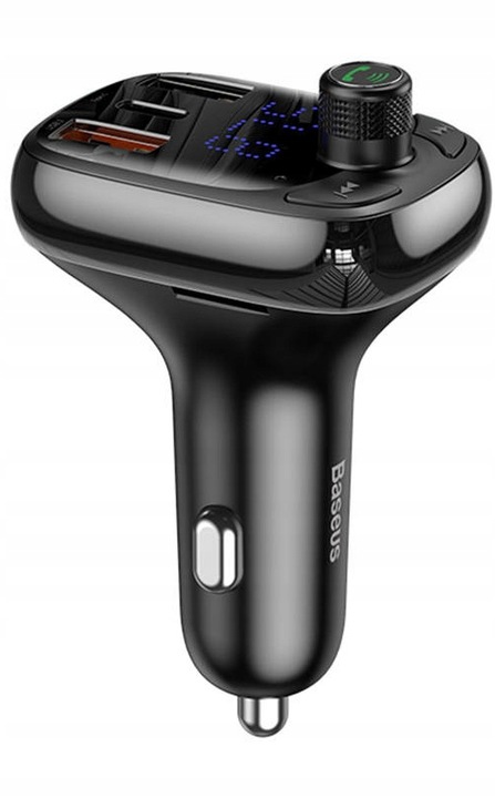 BASEUS TRANSMITER FM BLUETOOTH SZYBKA ŁADOWARKA 3x USB USB-C 36W PD QC 3.0