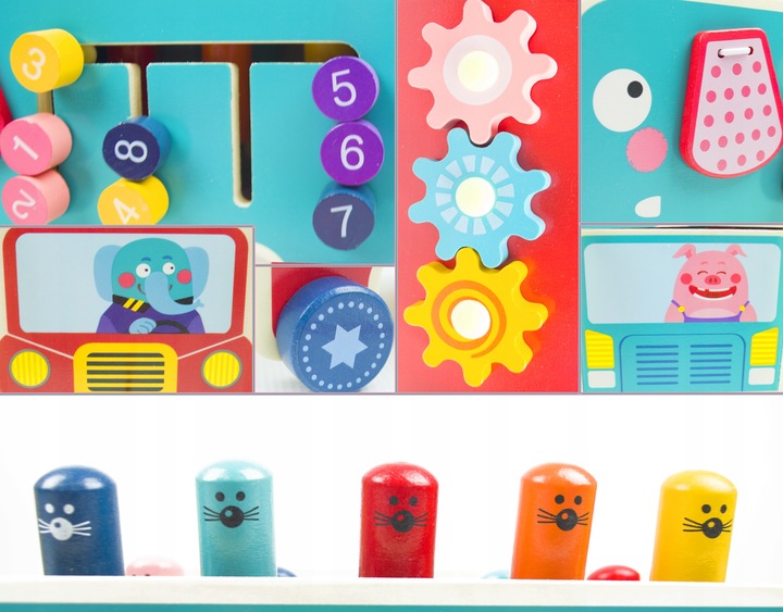 LT301 WBIJAK SŁOŃ DREWNIANY MONTESSORI KOSTKA EDUKACYJNA