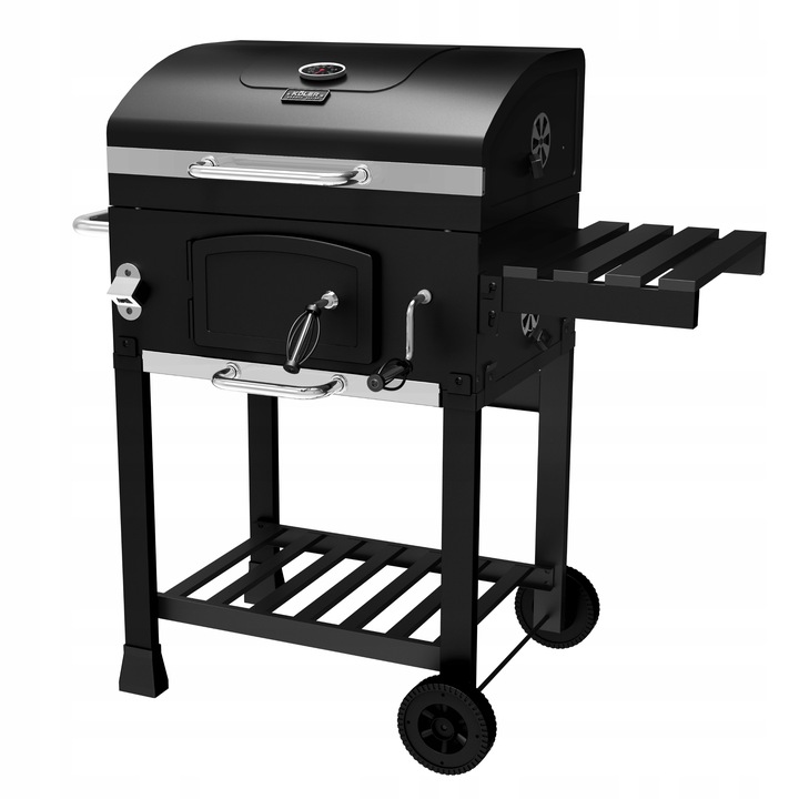 GRILL WĘGLOWY OGRODOWY Koler Ember ch1 RUSZT Z POKRYWĄ POPIELNIK +TERMOMETR