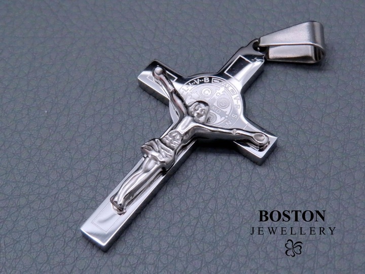 SREBRNY KRZYŻ KRZYŻYK NA ŁAŃCUSZEK STAL SZLACHETNA