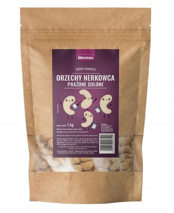 Orzechy nerkowca prażone solone 1kg Moreso