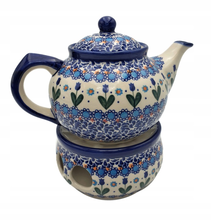 CZAJNIK Z PODGRZEWACZEM CERAMIKA BOLESŁAWIEC