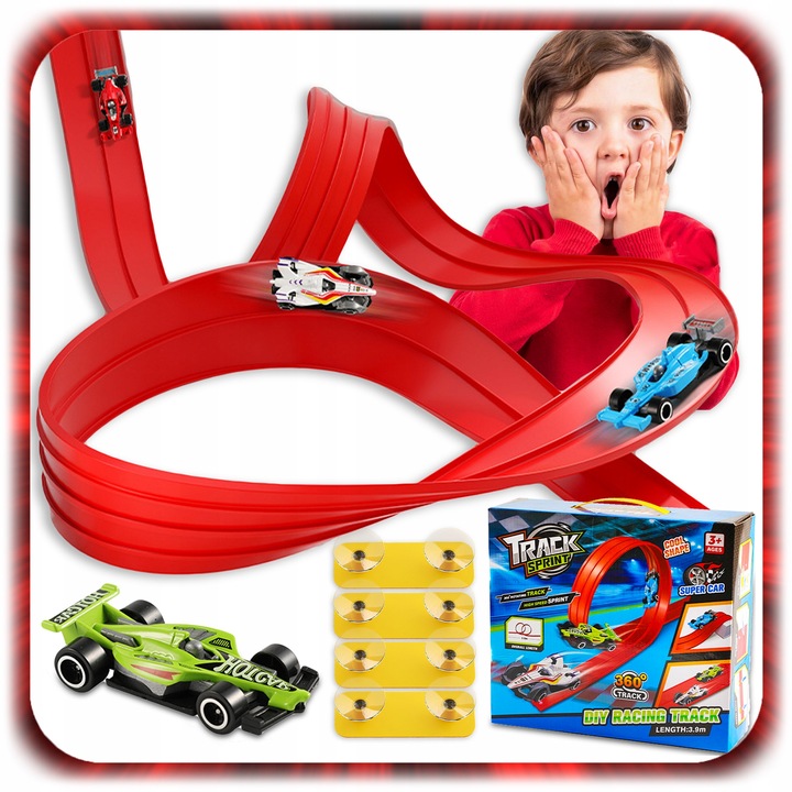 TOR WYŚCIGOWY DLA SAMOCHODZIKÓW do serii Turborace Tor Prędkości + 4 AUTKA