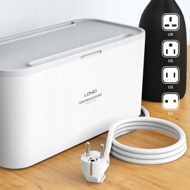 Listwa zasilająca Antyprzepięciowa 2 m ORGANIZER na kable 5 gniazd USB