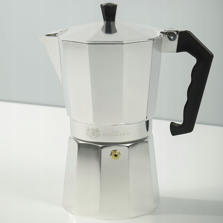 KAWIARKA ALUMINIOWA 450 ml 9 filiżanek SREBRNA DO KAWY + GRATIS