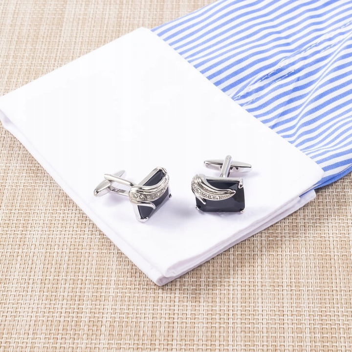 Spinki Do Mankietów Damskie Srebrne Z Cyrkoniami