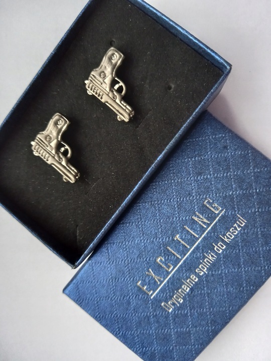 Spinki do mankietów Mały Tytanowy Pistolet