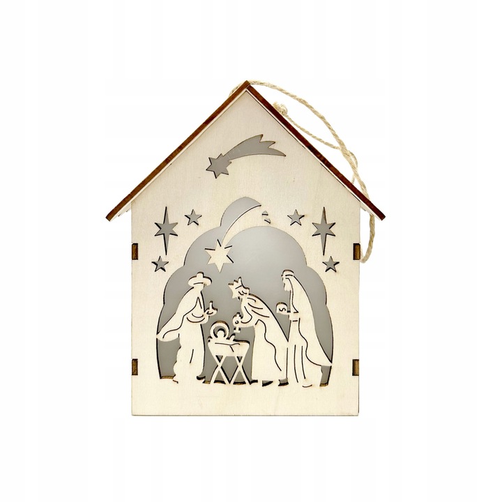 Lampion na Roraty lampion Adwentowy drewniany Lampion + LED Piękne Gwiazdki