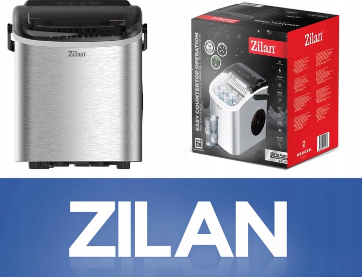 Kostkarka do lodu Zilan ICE MAKER 15KG srebrny/szary 95 W