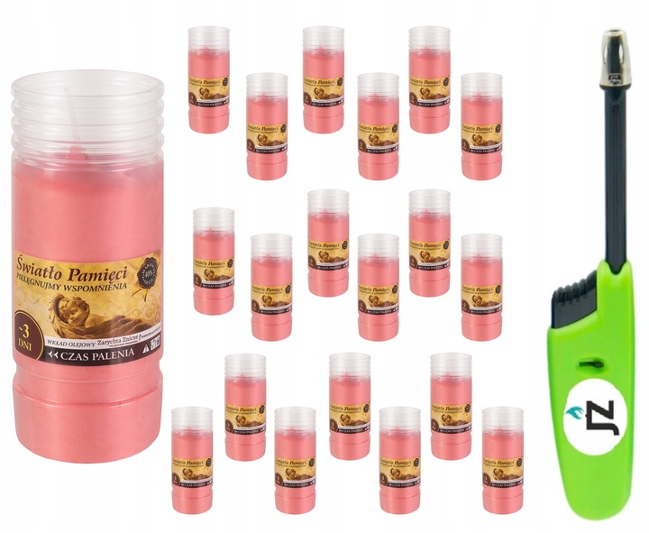 WKŁADY DO ZNICZY OLEJOWE K-2 CZERWONE ZAPACHOWE DŁUGOTRWAŁE 2-3 DNI PALENIA